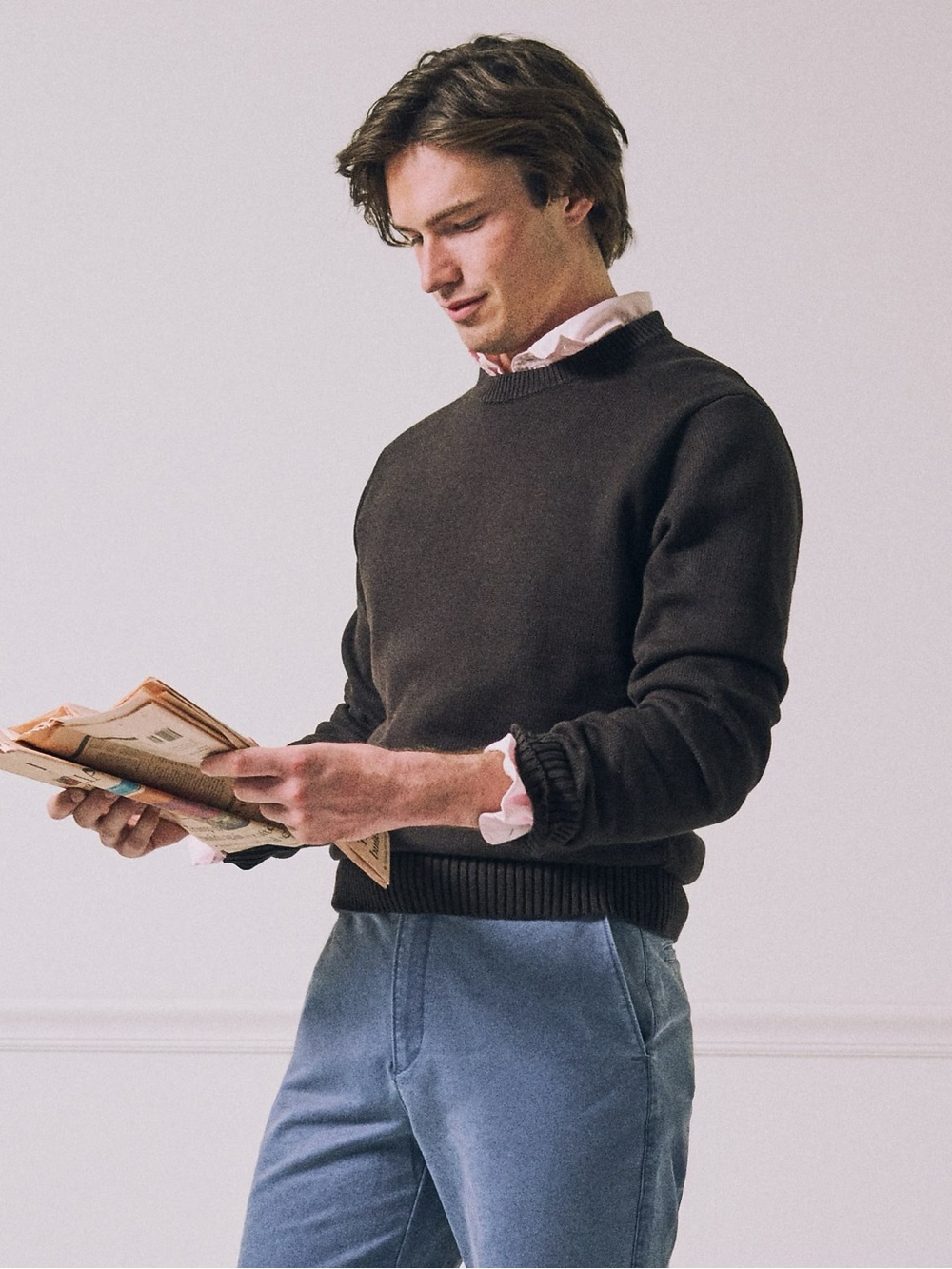 J. CREW Heritage cotton crewneck sweater in Earthen Umber Size L NWD $98 CO891 - Picture 1 of 9